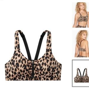 Victoria's Secret Incredible Knock-Out Max Leopard Print Sports Bra 34B Zip